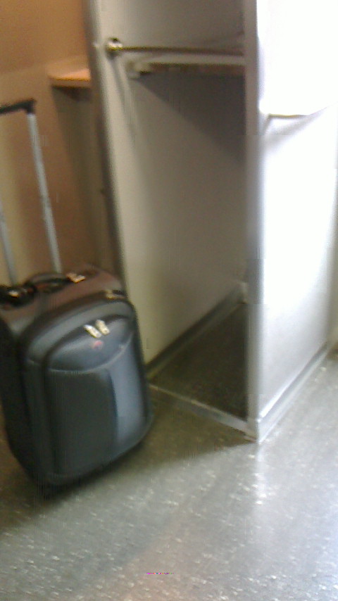 Luggage space aboard Shinkansen
